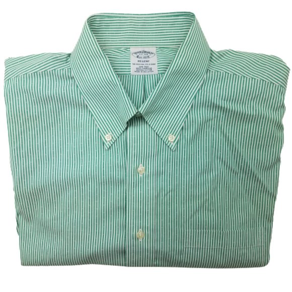 Brooks Brothers Other - Brooks Brothers Regent Green White Stripe 17 34